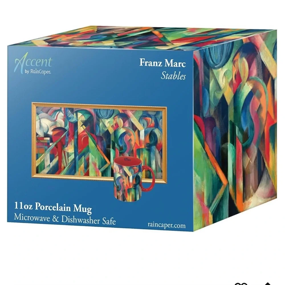 RainCaper Franz Marc Stables Large Porcelain Fine Art Coffee and Tea Mug 11 Oz